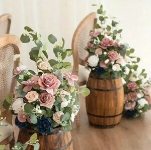 Rustic Floral Arrangement with Pink and Blue Accents